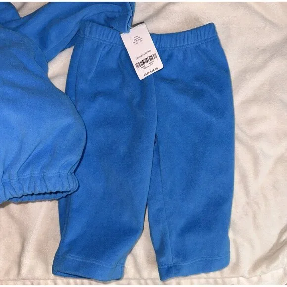 Carters 3-6 Month Blue Shark Padded 2 Piece Zip Up Fleece Halloween Costume - Picture 5 of 8